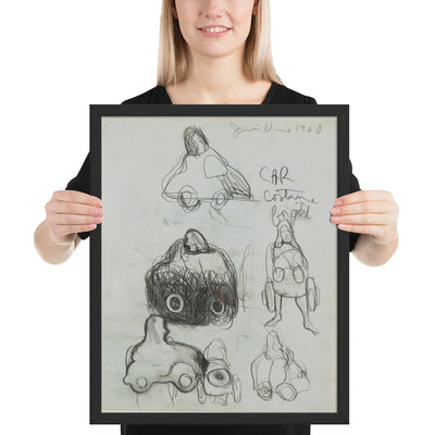 Study for The Car Crash Car Costume for Girl by Jim Dine, Framed poster