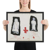 Study for The Car Crash Man in Woman's Costume and Woman in Man's Costume by Jim Dine, Framed poster