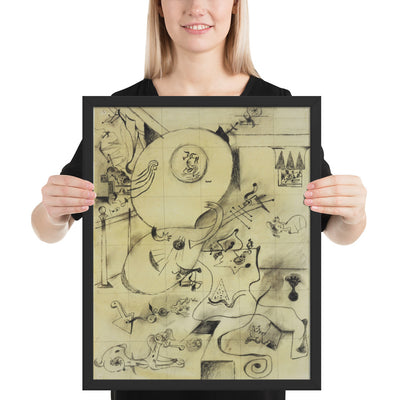 Final study for Dutch Interior, I by Joan Miró, Framed poster