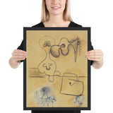 Study for Dutch Interior, I by Joan Miró, Framed poster