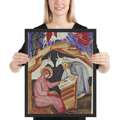 The Nativity, for Liturgy by Natalia Goncharova, Framed poster