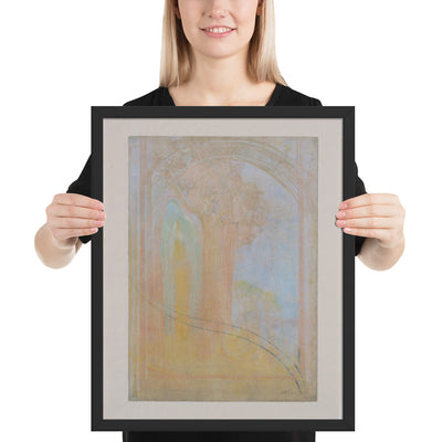 Virgin under the Arch by Odilon Redon, Framed poster