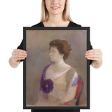 Woman with Flower Corsage by Odilon Redon, Framed poster