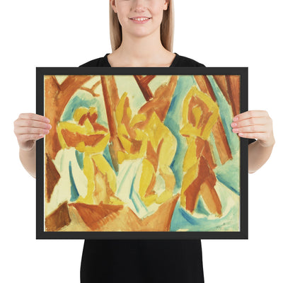 Bathers in a Forest by Pablo Picasso, Framed poster