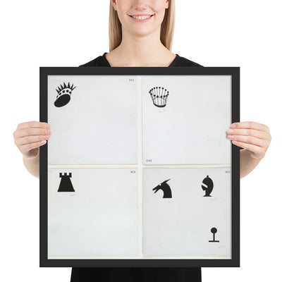 Designs for Chessman by Marcel Duchamp, Framed poster