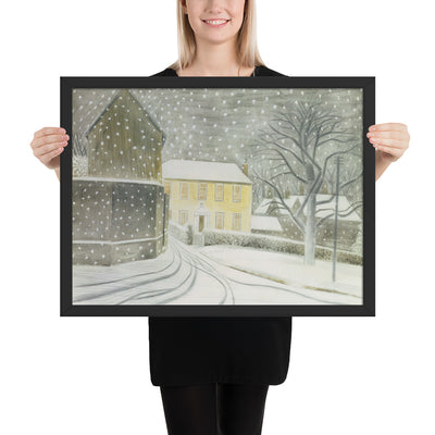 Halstead Road in the Snow by Eric Ravilious, Framed poster