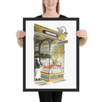 Oyster Bar- High Street by Eric Ravilious, Framed poster