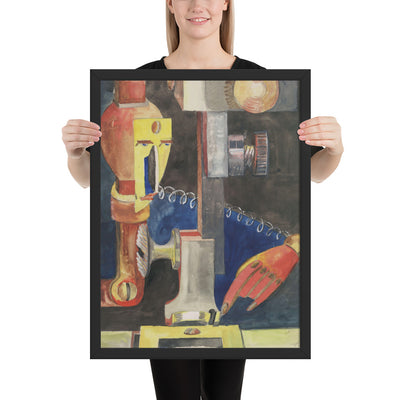 Study for Man and Machine by Hannah Höch, Framed poster