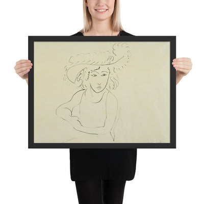 The Plumed Hat by Henri Matisse, Framed poster