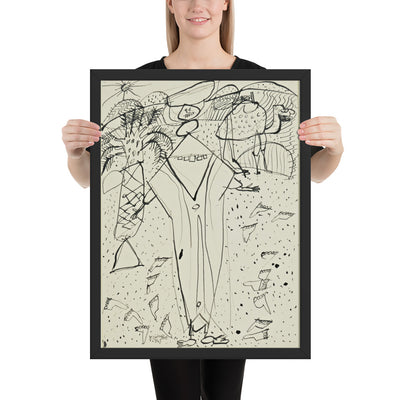 Desert and Bedouin by Jean Dubuffet, Framed poster