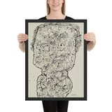 Evolving Portraits by Jean Dubuffet, Framed poster