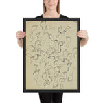 Footprints in the Sand, page from the sketchbook El Golea, II by Jean Dubuffet, Framed poster