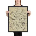 Footprints, page from the sketchbook El Golea, II by Jean Dubuffet, Framed poster