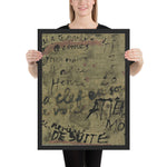 Message The Key is Under the Window-Shutter by Jean Dubuffet, Framed poster