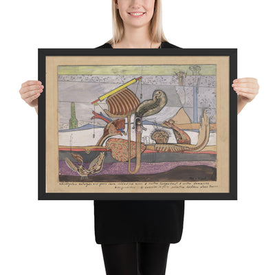 Stratified Rocks, Nature's Gift of Gneiss Lava Iceland Moss by Max Ernst, Framed poster