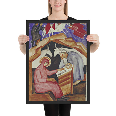 The Nativity, for Liturgy by Natalia Goncharova, Framed poster