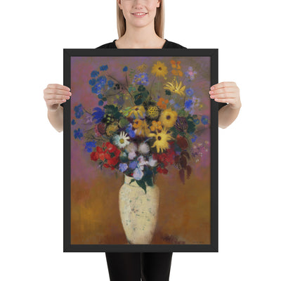 Vase of Flowers by Odilon Redon, Framed poster