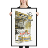 Oyster Bar- High Street by Eric Ravilious, Framed poster