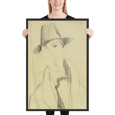 Mario the Musician by Amedeo Modigliani, Framed poster