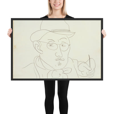 Self-Portrait v2 by Henri Matisse, Framed poster