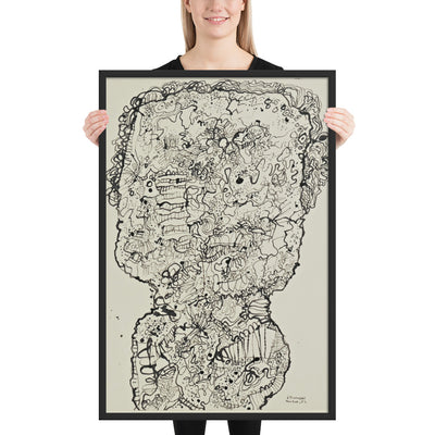 Evolving Portraits by Jean Dubuffet, Framed poster