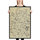 Footprints, page from the sketchbook El Golea, II by Jean Dubuffet, Framed poster