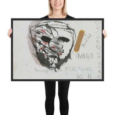 Study for The Car Crash Band Aid, Possible Mask for Girl as a Man by Jim Dine, Framed poster