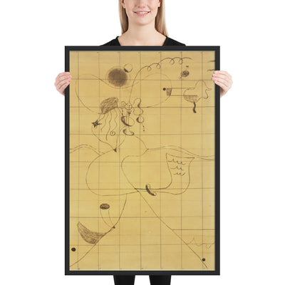 Final study for Portrait of Mistress Mills in 1750 by Joan Miró, Framed poster