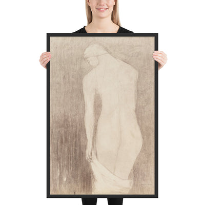 Nude Woman Seen from Behind by Odilon Redon, Framed poster