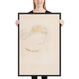 Profile of a Woman by Odilon Redon, Framed poster