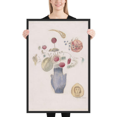 The Blue Vase by Odilon Redon, Framed poster