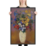 Vase of Flowers by Odilon Redon, Framed poster