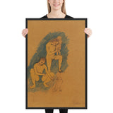 Family with a Crow by Pablo Picasso, Framed poster