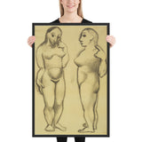 Two Nudes by Pablo Picasso, Framed poster