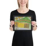 Cyclist with Five Cows by Jean Dubuffet, Framed poster