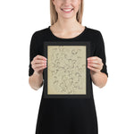 Footprints in the Sand, page from the sketchbook El Golea, II by Jean Dubuffet, Framed poster