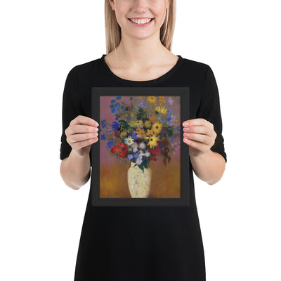 Vase of Flowers by Odilon Redon, Framed poster