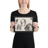 Casket, Cup and Apple by Pablo Picasso, Framed poster