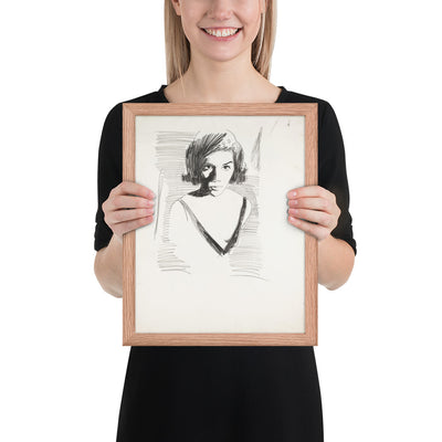 Portrait of a Woman by Andy Warhol , Framed poster