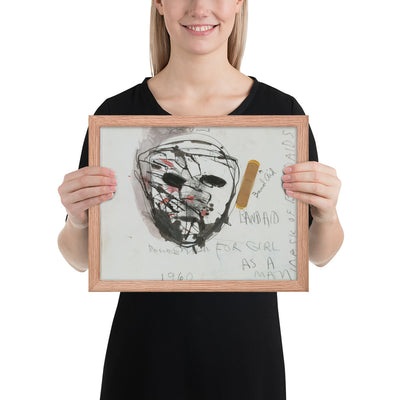 Study for The Car Crash Band Aid, Possible Mask for Girl as a Man by Jim Dine, Framed poster