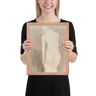 Nude Woman Seen from Behind by Odilon Redon, Framed poster