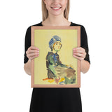 Seated Girl by Oskar Kokoschka, Framed poster