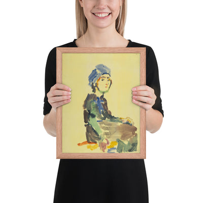 Seated Girl by Oskar Kokoschka, Framed poster