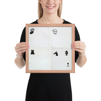 Designs for Chessman by Marcel Duchamp, Framed poster