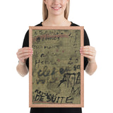 Message The Key is Under the Window-Shutter by Jean Dubuffet, Framed poster