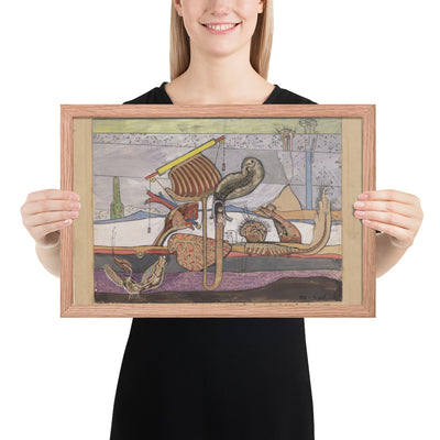 Stratified Rocks, Nature's Gift of Gneiss Lava Iceland Moss by Max Ernst, Framed poster