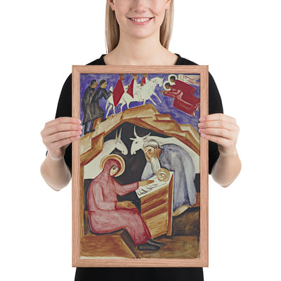 The Nativity, for Liturgy by Natalia Goncharova, Framed poster