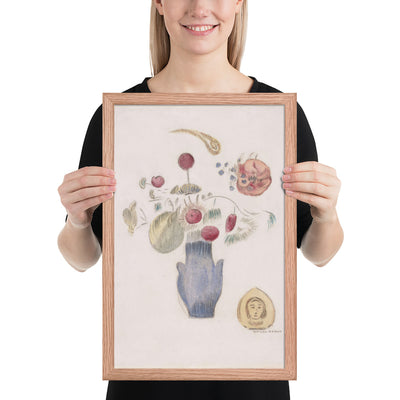 The Blue Vase by Odilon Redon, Framed poster