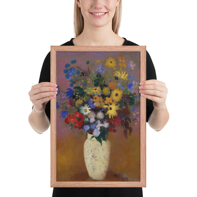 Vase of Flowers by Odilon Redon, Framed poster