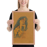 Family with a Crow by Pablo Picasso, Framed poster